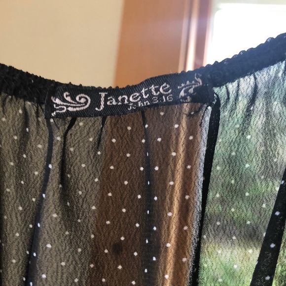 Sheer midnight black embroidered French blouse - Picture 9 of 10